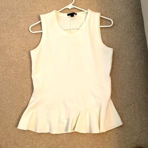 J. Crew white sleeveless peplum top